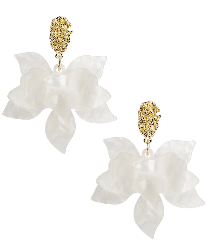 Natasha Accessories Resin Petal Drop Earrings