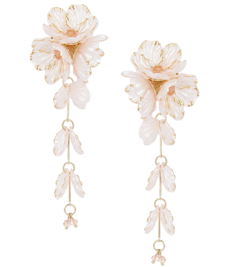 Natasha Accessories Resin Statement Flower Petal Drop Earrings