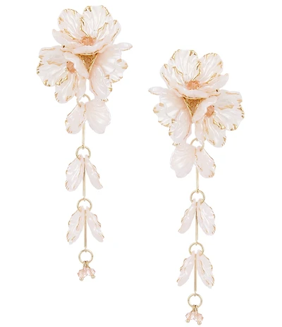 Natasha Accessories Resin Statement Flower Petal Drop Earrings