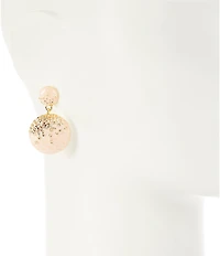 Natasha Accessories Resin Stone Double Drop Earrings