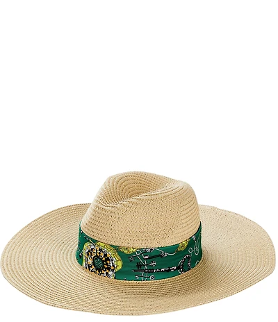Natasha Accessories Safari Scarf Tie Paper Braid Hat