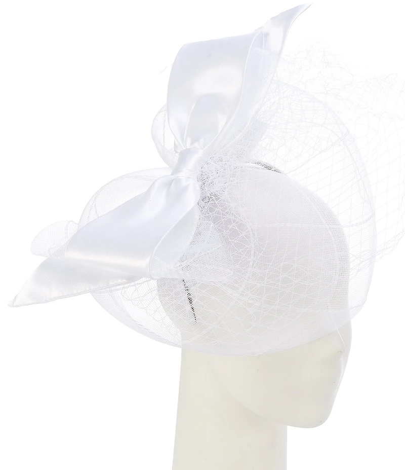 Natasha Accessories Satin Bow Net Fascinator Headband