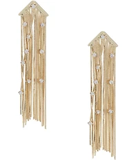 Natasha Accessories Slink Fringe Stone Chandelier Earrings
