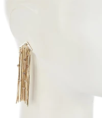 Natasha Accessories Slink Fringe Stone Chandelier Earrings