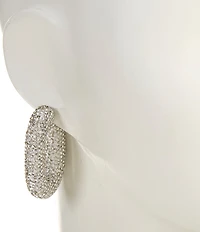 Natasha Accessories Stone C Hoop Earrings