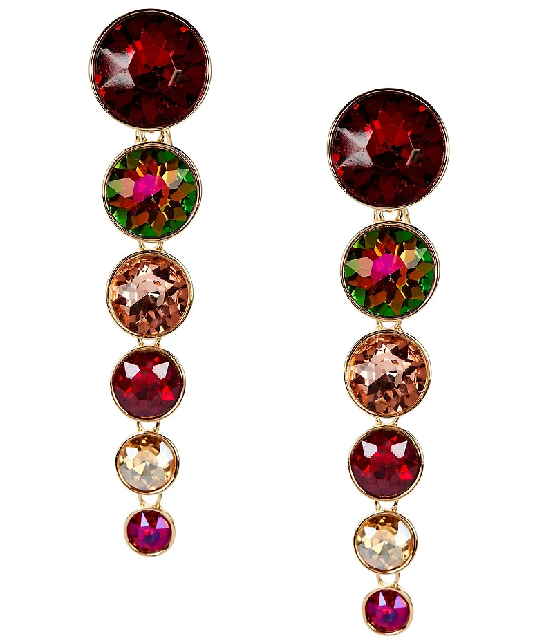 Natasha Accessories Stone Caterpillar Linear Earrings