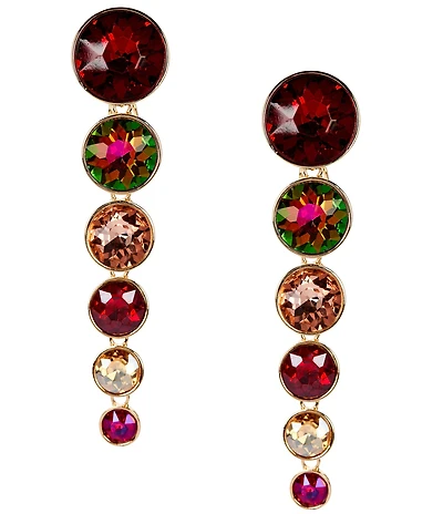 Natasha Accessories Stone Caterpillar Linear Earrings