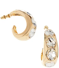 Natasha Accessories Stone Insert Large Statement Hoop Earrings