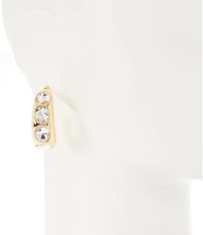 Natasha Accessories Stone Insert Large Statement Hoop Earrings