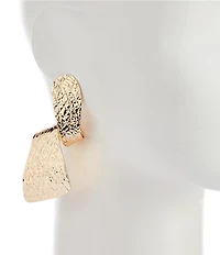 Natasha Accessories Textured Curvy Drop Earrings