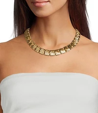 Natasha Accessories Textured Metal Collar Necklace