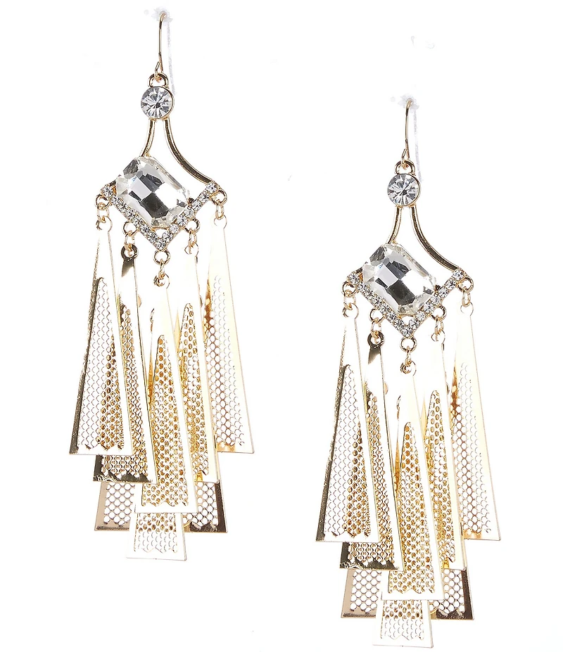 Natasha Accessories Textured Shaky Chandelier Earrings