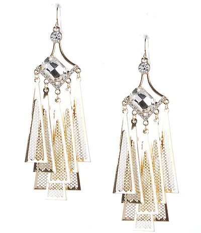 Natasha Accessories Textured Shaky Chandelier Earrings