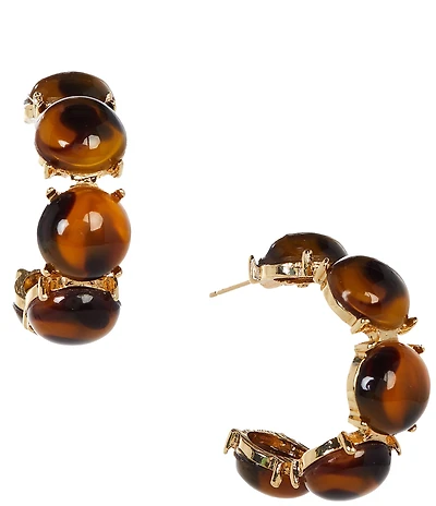 Natasha Accessories Tortoise Circle Hoop Earrings