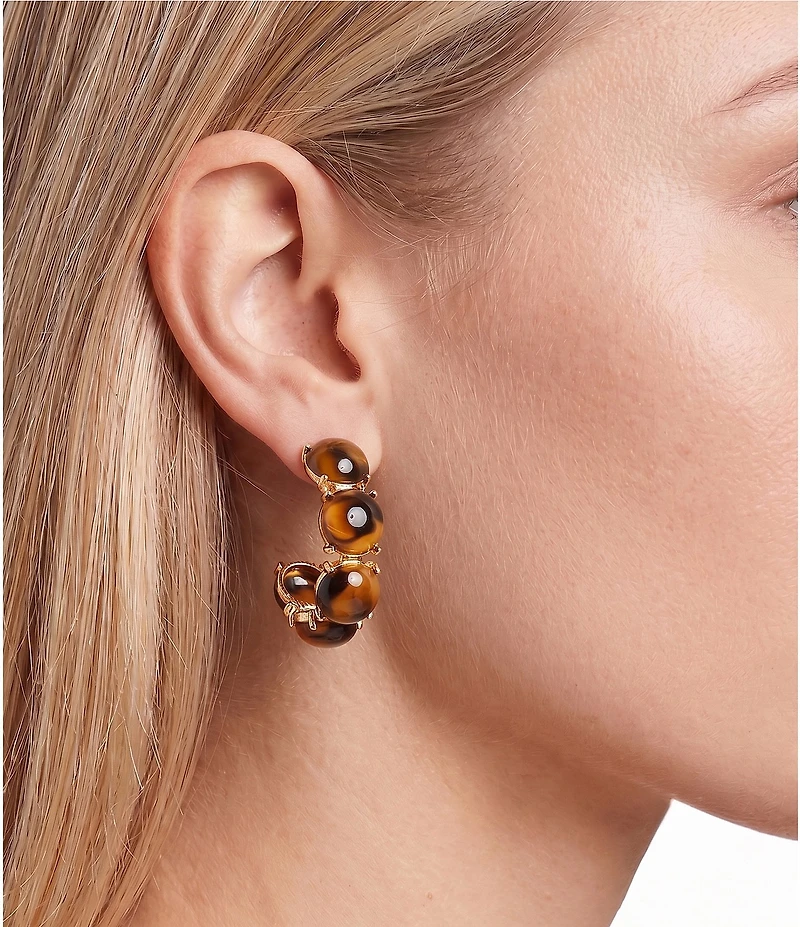 Natasha Accessories Tortoise Circle Hoop Earrings