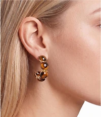 Natasha Accessories Tortoise Circle Hoop Earrings