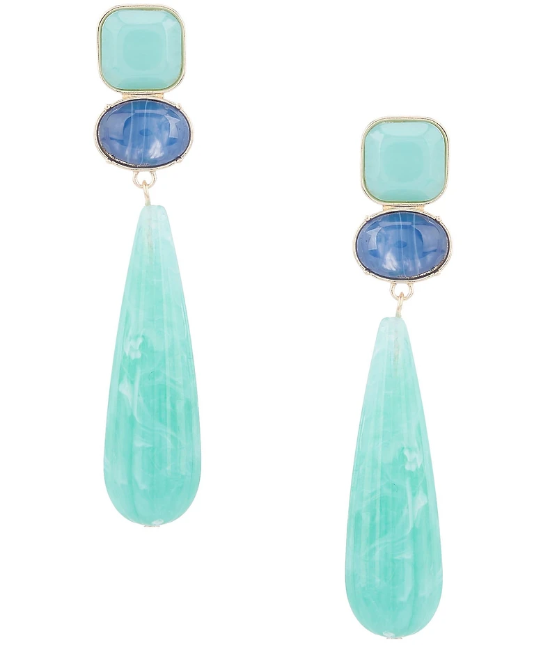 Natasha Accessories Turquoise Drop Earrings