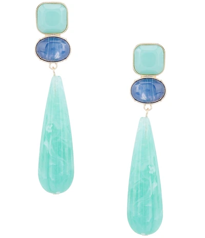 Natasha Accessories Turquoise Drop Earrings