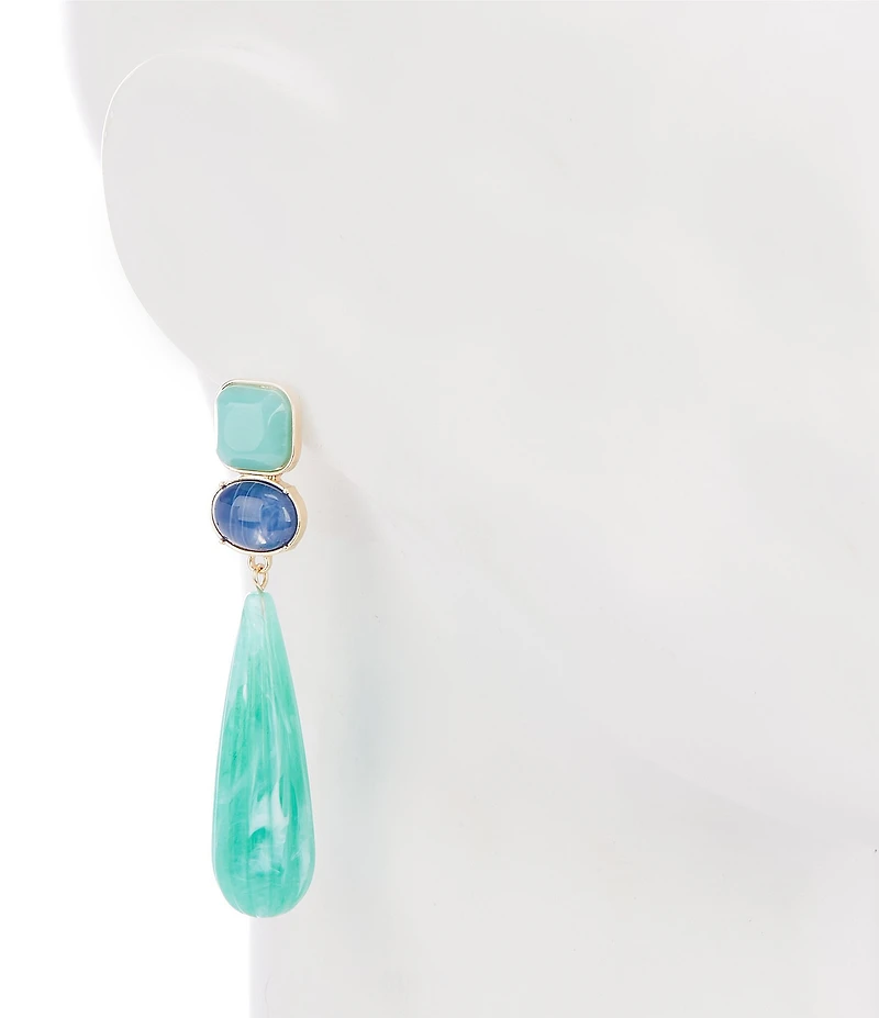 Natasha Accessories Turquoise Drop Earrings
