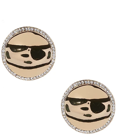 Natasha Accessories Wavy Circle Stone Drop Earrings