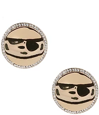 Natasha Accessories Wavy Circle Stone Drop Earrings