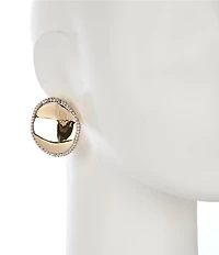 Natasha Accessories Wavy Circle Stone Drop Earrings
