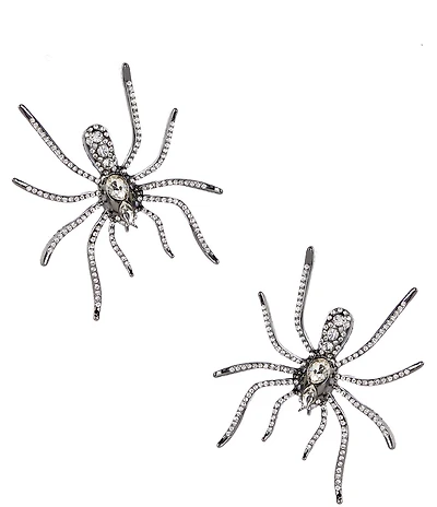Natasha Accessories XL Crystal Spider Drop Earrings