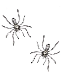 Natasha Accessories XL Crystal Spider Drop Earrings