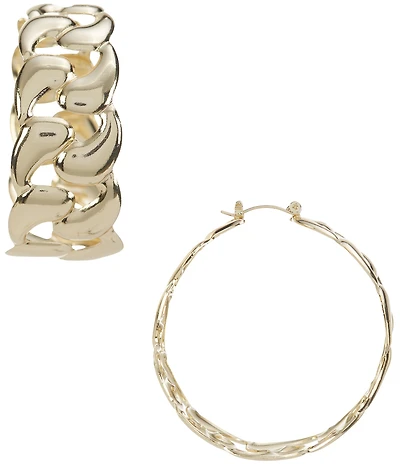 Natasha Accessories XL Link Hoop Earrings