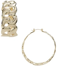 Natasha Accessories XL Link Hoop Earrings