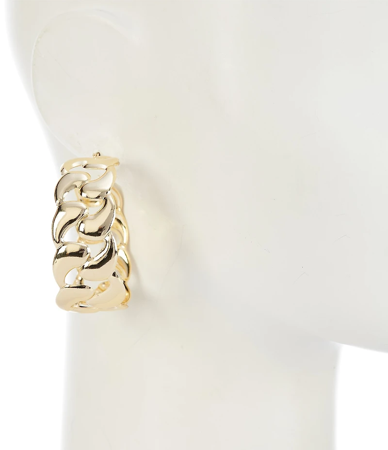 Natasha Accessories XL Link Hoop Earrings