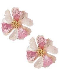Natasha Accessories XL Paint Flower Stud Clip-On Earrings
