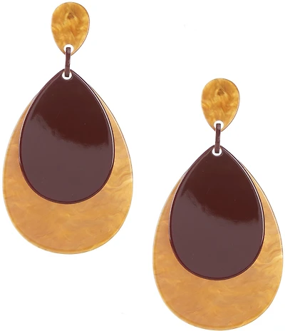 Natasha Accessories XL Resin Double Teardrop Drop Earrings