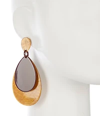 Natasha Accessories XL Resin Double Teardrop Drop Earrings