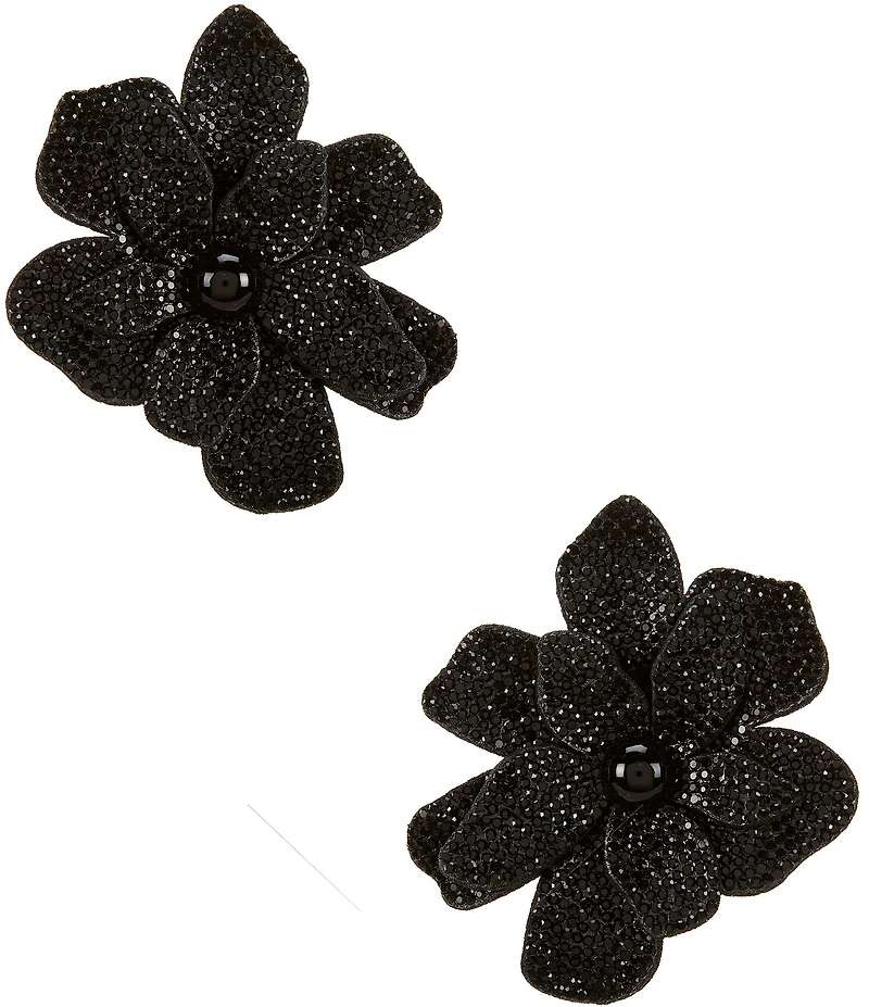 Natasha Accessories XL Stone Flower Drop Earrings