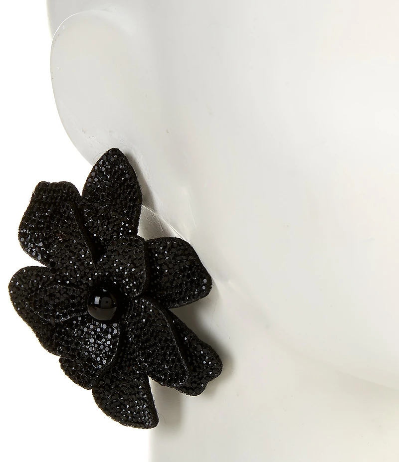 Natasha Accessories XL Stone Flower Drop Earrings