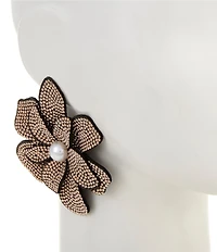 Natasha Accessories XL Stone Flower Statement Stud Earrings