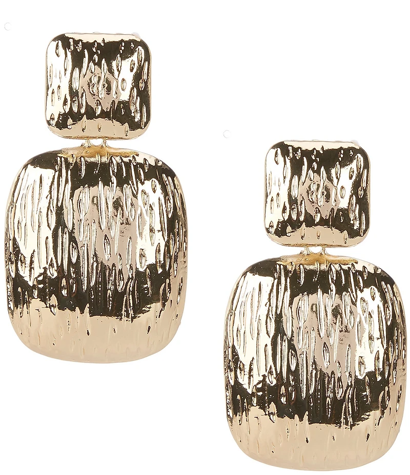 Natasha Accessories XL Stone Square Statement Drop Earrings