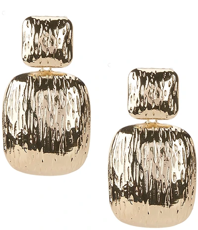 Natasha Accessories XL Stone Square Statement Drop Earrings