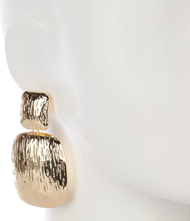 Natasha Accessories XL Stone Square Statement Drop Earrings