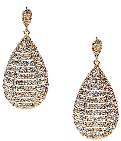 Natasha Accessories XL Teardrop Stone Puffy Drop Earrings