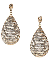 Natasha Accessories XL Teardrop Stone Puffy Drop Earrings