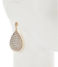 Natasha Accessories XL Teardrop Stone Puffy Drop Earrings
