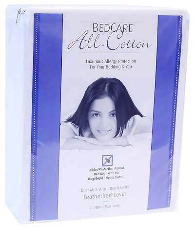 National Allergy® BedCare All Cotton Allergy and Bed Bug Proof Featherbed Cover