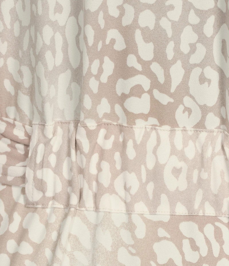 Natori Misty Leopard Print Long Sleeve Knit Robe