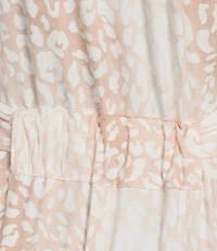 Natori Misty Leopard Print Long Sleeve Knit Robe