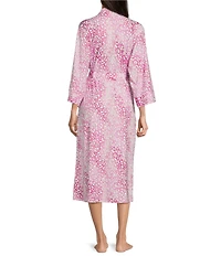 Natori Misty Leopard Print Long Sleeve Knit Robe
