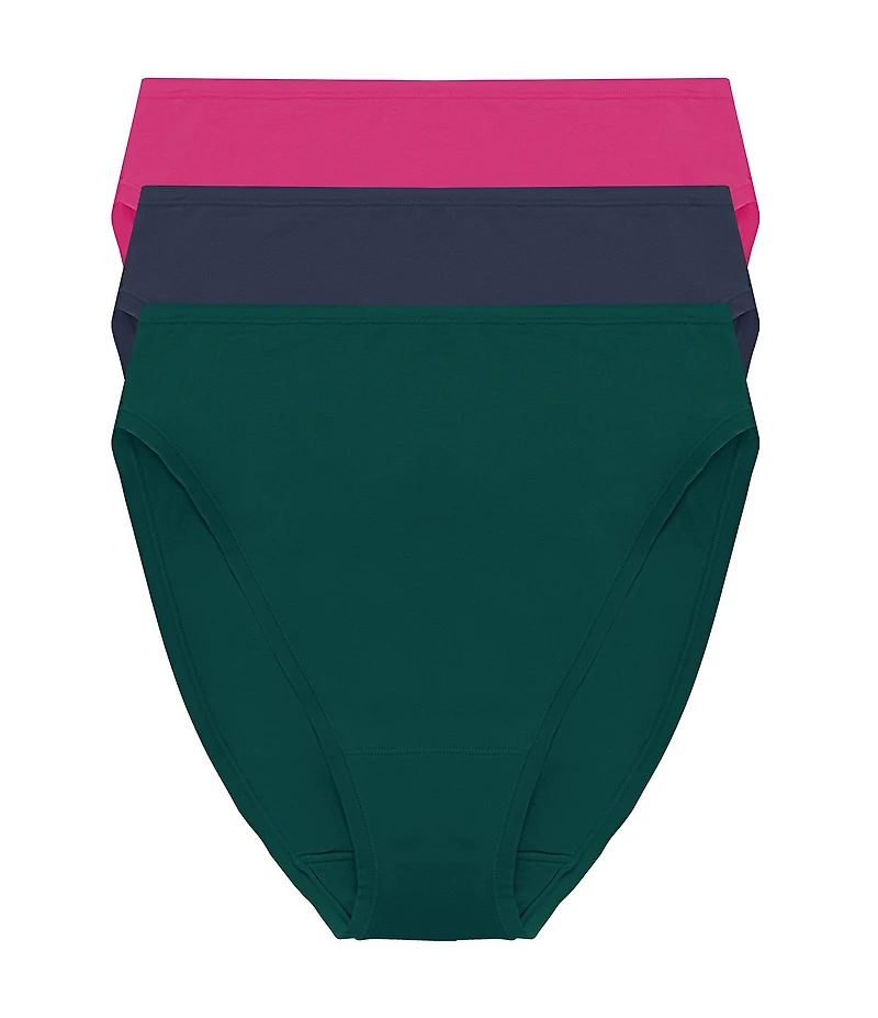 Natori Bliss Bare Cotton High-Cut Brief 3-Pack