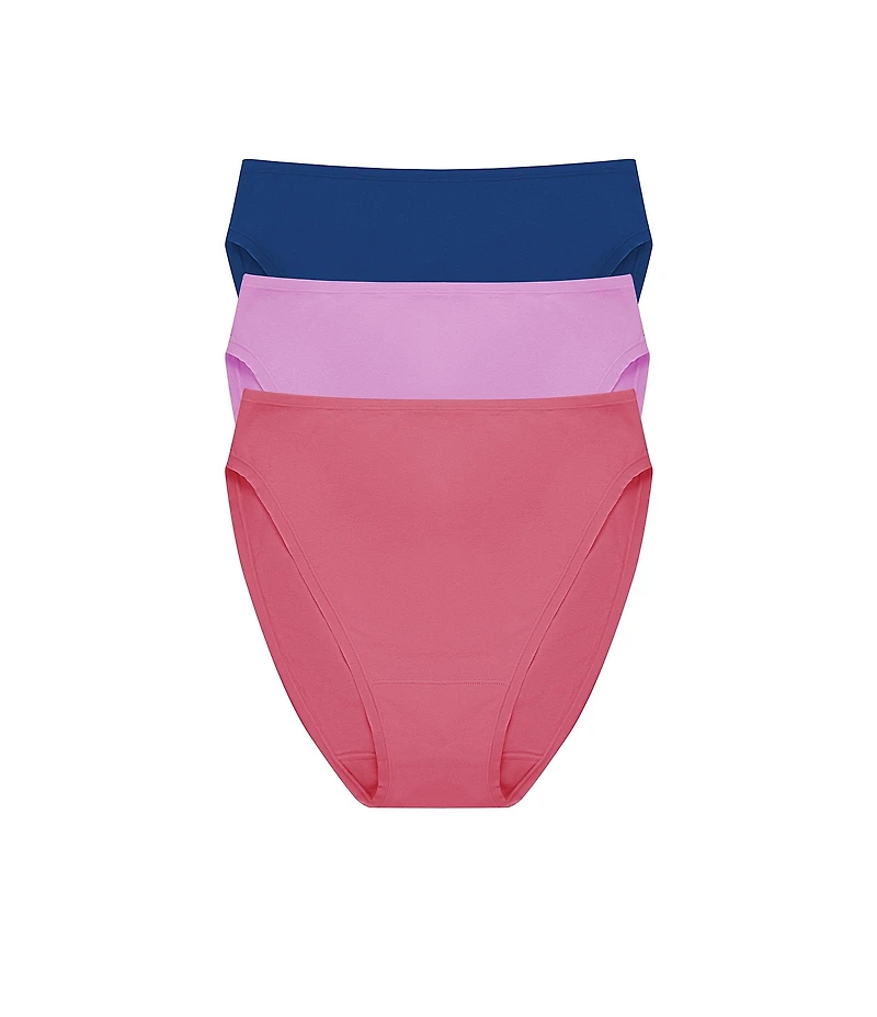Natori Bliss Bare Cotton Hi-Cut Brief 3-Pack