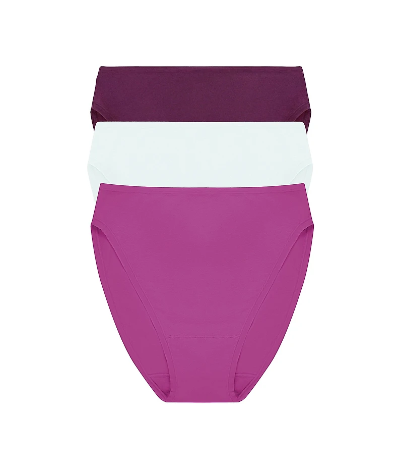 Natori Bliss Bare Cotton Hi-Cut Brief 3-Pack